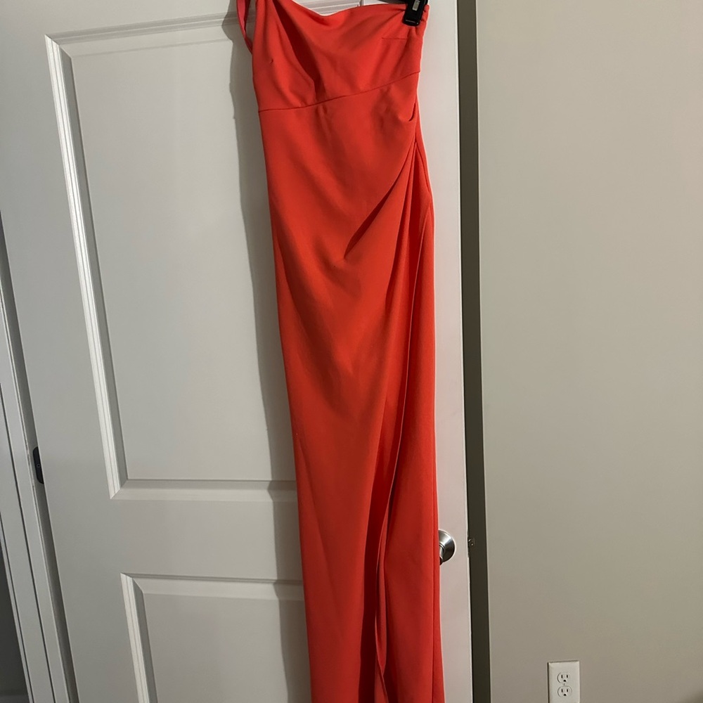 Elegant Coral Evening Gown